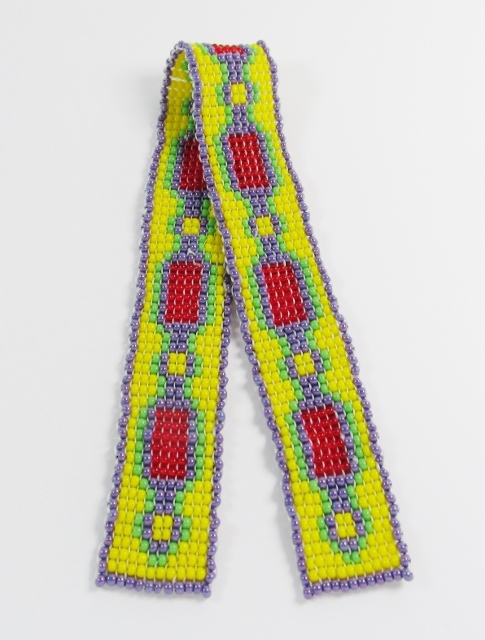 Glass beaded bookmark 
with multi colored chain design