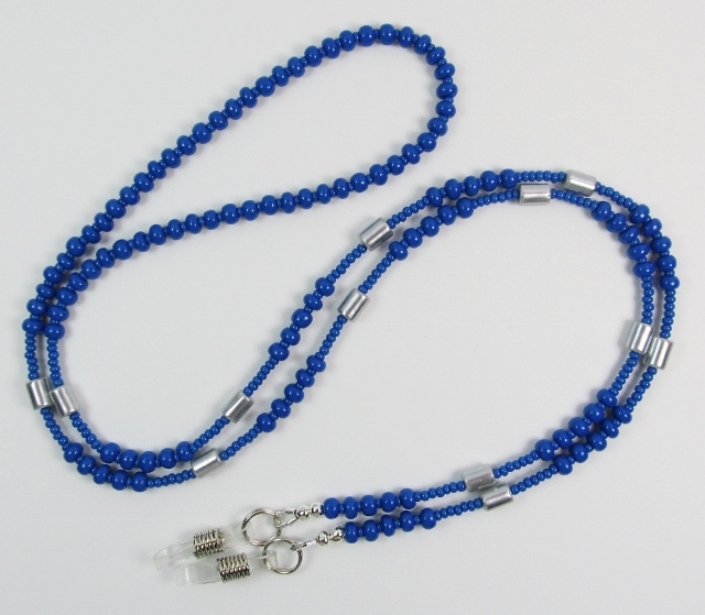 Blue 
Silver Eyeglass Necklace