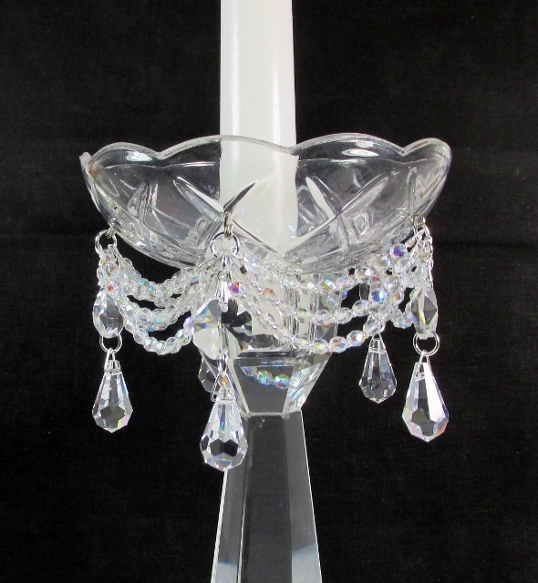 Crystal Clear Bobeche with candle