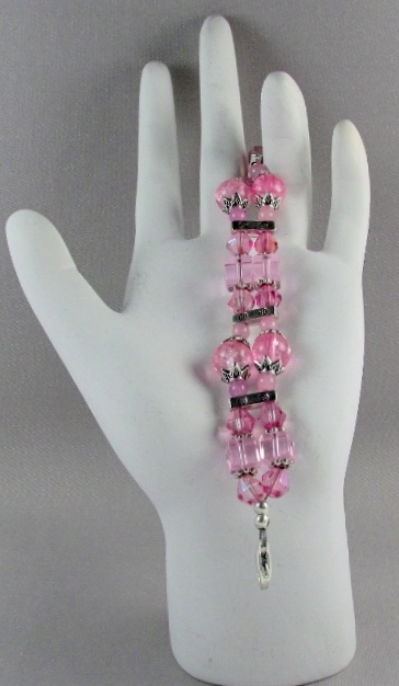 Assorted Pink and 
Silver Beaded Medical Alert ID Band bracelet